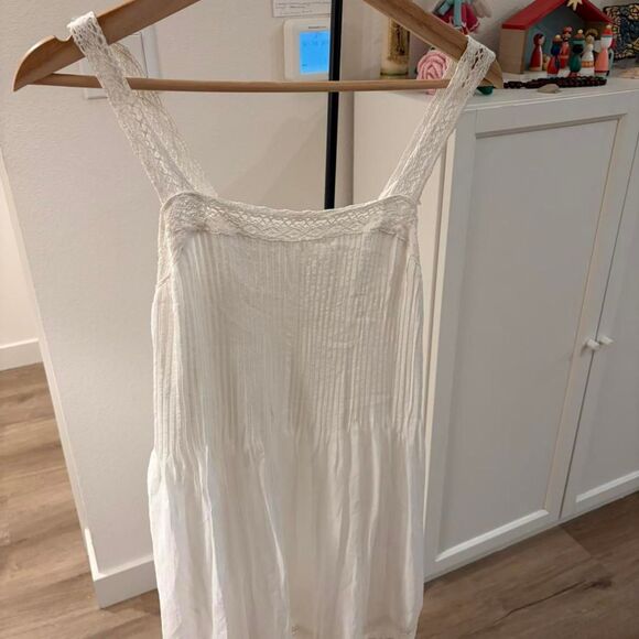 Aritzia Dresses & Skirts - Wilfred Aritzia White Lace Pleated Mini Dress XS Coquette Bridal Shower